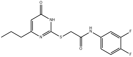 N-(3,4-difluorophenyl)-2-[(4-oxo-6-propyl-1H-pyrimidin-2-yl)sulfanyl]acetamide Struktur