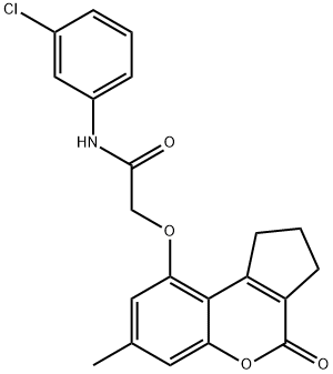 N-(3-chlorophenyl)-2-[(7-methyl-4-oxo-2,3-dihydro-1H-cyclopenta[c]chromen-9-yl)oxy]acetamide Struktur