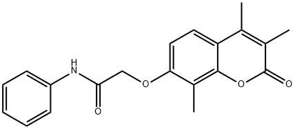 N-phenyl-2-(3,4,8-trimethyl-2-oxochromen-7-yl)oxyacetamide Struktur