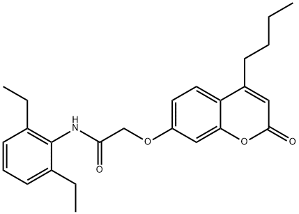 2-(4-butyl-2-oxochromen-7-yl)oxy-N-(2,6-diethylphenyl)acetamide Struktur