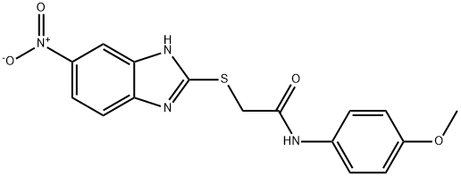 N-(4-methoxyphenyl)-2-[(6-nitro-1H-benzimidazol-2-yl)sulfanyl]acetamide Struktur