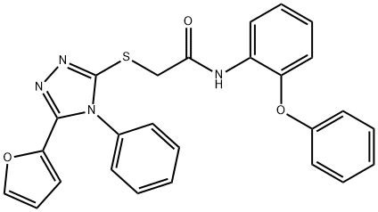 2-[[5-(furan-2-yl)-4-phenyl-1,2,4-triazol-3-yl]sulfanyl]-N-(2-phenoxyphenyl)acetamide Struktur