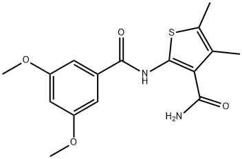 2-[(3,5-dimethoxybenzoyl)amino]-4,5-dimethylthiophene-3-carboxamide Struktur