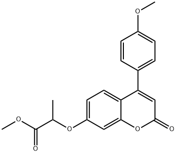 methyl 2-[4-(4-methoxyphenyl)-2-oxochromen-7-yl]oxypropanoate Struktur