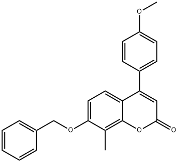 4-(4-methoxyphenyl)-8-methyl-7-phenylmethoxychromen-2-one Struktur