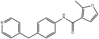 2-methyl-N-[4-(pyridin-4-ylmethyl)phenyl]furan-3-carboxamide Struktur