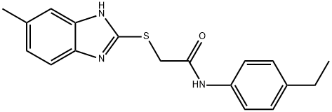 N-(4-ethylphenyl)-2-[(6-methyl-1H-benzimidazol-2-yl)sulfanyl]acetamide Struktur