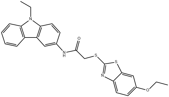 2-[(6-ethoxy-1,3-benzothiazol-2-yl)sulfanyl]-N-(9-ethylcarbazol-3-yl)acetamide Struktur