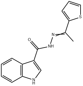 N-[(E)-1-thiophen-2-ylethylideneamino]-1H-indole-3-carboxamide Struktur