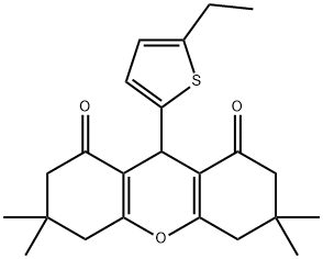 9-(5-ethylthiophen-2-yl)-3,3,6,6-tetramethyl-4,5,7,9-tetrahydro-2H-xanthene-1,8-dione Struktur