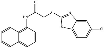 2-[(5-chloro-1,3-benzothiazol-2-yl)sulfanyl]-N-naphthalen-1-ylacetamide Struktur