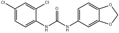 1-(1,3-benzodioxol-5-yl)-3-(2,4-dichlorophenyl)urea Struktur