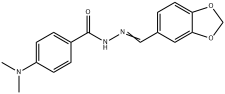 N-[(E)-1,3-benzodioxol-5-ylmethylideneamino]-4-(dimethylamino)benzamide Struktur