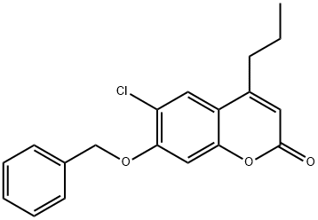 6-chloro-7-phenylmethoxy-4-propylchromen-2-one Struktur