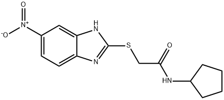 N-cyclopentyl-2-[(6-nitro-1H-benzimidazol-2-yl)sulfanyl]acetamide Struktur