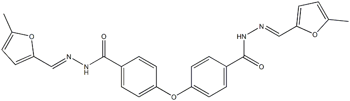 N-[(E)-(5-methylfuran-2-yl)methylideneamino]-4-[4-[[(E)-(5-methylfuran-2-yl)methylideneamino]carbamoyl]phenoxy]benzamide Struktur