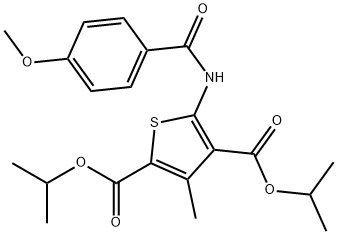 dipropan-2-yl 5-[(4-methoxybenzoyl)amino]-3-methylthiophene-2,4-dicarboxylate Struktur