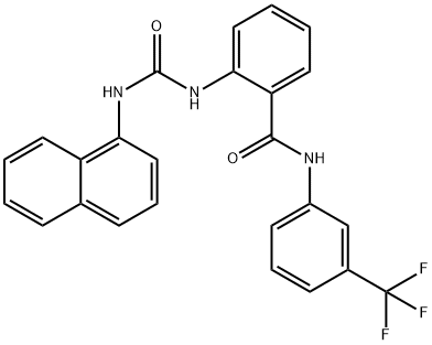 2-(naphthalen-1-ylcarbamoylamino)-N-[3-(trifluoromethyl)phenyl]benzamide Struktur