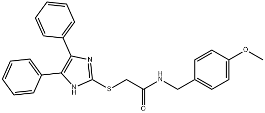 2-[(4,5-diphenyl-1H-imidazol-2-yl)sulfanyl]-N-[(4-methoxyphenyl)methyl]acetamide Struktur