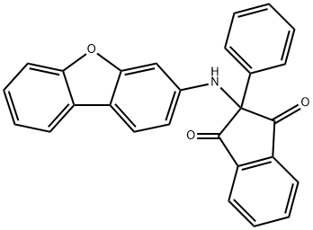 2-(dibenzofuran-3-ylamino)-2-phenylindene-1,3-dione Struktur