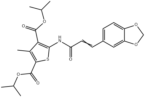 dipropan-2-yl 5-[[(E)-3-(1,3-benzodioxol-5-yl)prop-2-enoyl]amino]-3-methylthiophene-2,4-dicarboxylate Struktur