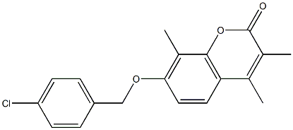 7-[(4-chlorophenyl)methoxy]-3,4,8-trimethylchromen-2-one Struktur