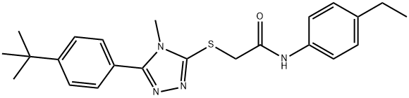 2-[[5-(4-tert-butylphenyl)-4-methyl-1,2,4-triazol-3-yl]sulfanyl]-N-(4-ethylphenyl)acetamide Struktur