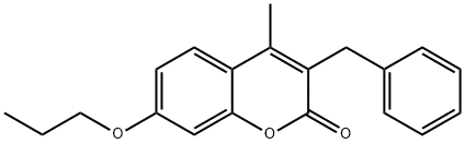 3-benzyl-4-methyl-7-propoxychromen-2-one Struktur