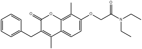 2-(3-benzyl-4,8-dimethyl-2-oxochromen-7-yl)oxy-N,N-diethylacetamide Struktur