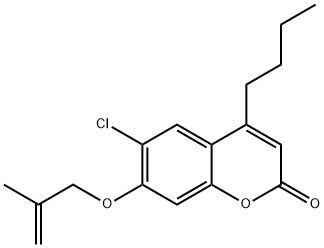 4-butyl-6-chloro-7-(2-methylprop-2-enoxy)chromen-2-one Struktur