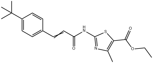 ethyl 2-[[(E)-3-(4-tert-butylphenyl)prop-2-enoyl]amino]-4-methyl-1,3-thiazole-5-carboxylate Struktur