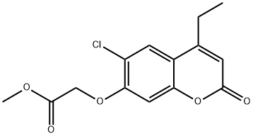 methyl 2-(6-chloro-4-ethyl-2-oxochromen-7-yl)oxyacetate Struktur