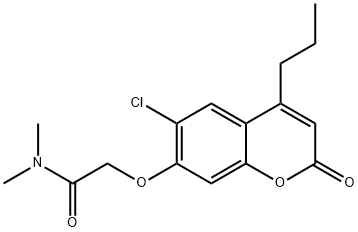 2-(6-chloro-2-oxo-4-propylchromen-7-yl)oxy-N,N-dimethylacetamide Struktur