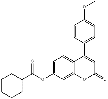 [4-(4-methoxyphenyl)-2-oxochromen-7-yl] cyclohexanecarboxylate Struktur