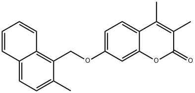 3,4-dimethyl-7-[(2-methylnaphthalen-1-yl)methoxy]chromen-2-one Struktur