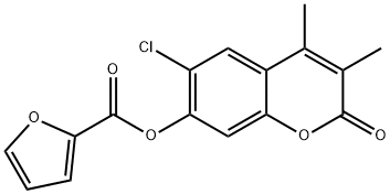 (6-chloro-3,4-dimethyl-2-oxochromen-7-yl) furan-2-carboxylate Struktur