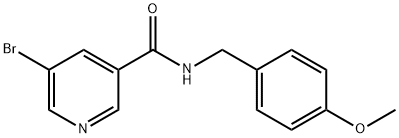 5-bromo-N-[(4-methoxyphenyl)methyl]pyridine-3-carboxamide Struktur