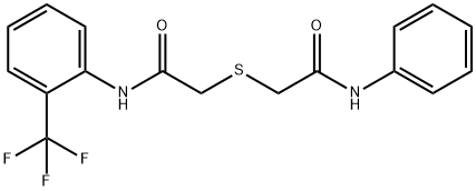 2-[2-oxo-2-[2-(trifluoromethyl)anilino]ethyl]sulfanyl-N-phenylacetamide Struktur