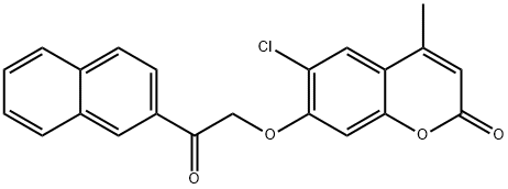 6-chloro-4-methyl-7-(2-naphthalen-2-yl-2-oxoethoxy)chromen-2-one Struktur