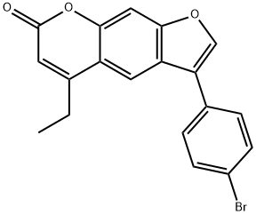 3-(4-bromophenyl)-5-ethylfuro[3,2-g]chromen-7-one Struktur