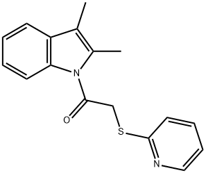 1-(2,3-dimethylindol-1-yl)-2-pyridin-2-ylsulfanylethanone Struktur