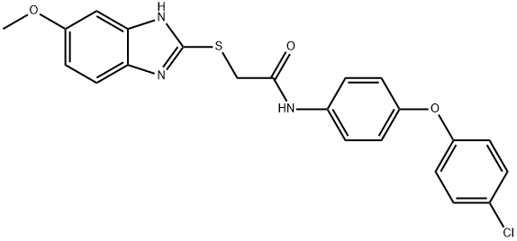 N-[4-(4-chlorophenoxy)phenyl]-2-[(6-methoxy-1H-benzimidazol-2-yl)sulfanyl]acetamide Struktur