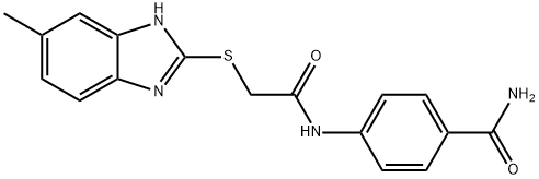 4-[[2-[(6-methyl-1H-benzimidazol-2-yl)sulfanyl]acetyl]amino]benzamide Struktur