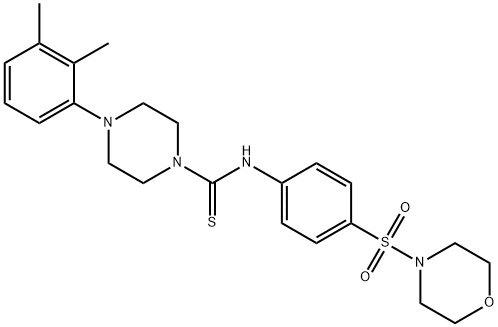 4-(2,3-dimethylphenyl)-N-(4-morpholin-4-ylsulfonylphenyl)piperazine-1-carbothioamide Struktur