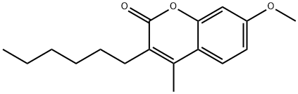 3-hexyl-7-methoxy-4-methylchromen-2-one Struktur