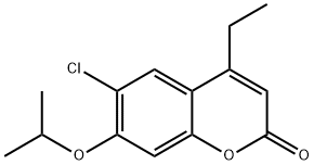 6-chloro-4-ethyl-7-propan-2-yloxychromen-2-one Struktur