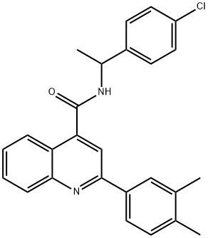 N-[1-(4-chlorophenyl)ethyl]-2-(3,4-dimethylphenyl)quinoline-4-carboxamide Struktur