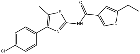 N-[4-(4-chlorophenyl)-5-methyl-1,3-thiazol-2-yl]-5-ethylthiophene-3-carboxamide Struktur