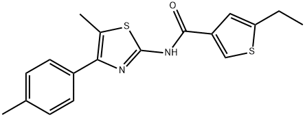 5-ethyl-N-[5-methyl-4-(4-methylphenyl)-1,3-thiazol-2-yl]thiophene-3-carboxamide Struktur