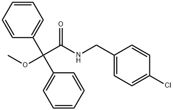 N-[(4-chlorophenyl)methyl]-2-methoxy-2,2-diphenylacetamide Struktur